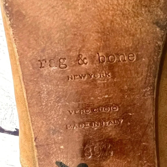 Rag and Bone Leather Suede Ankle Chelsea Boots Cognac Brown Heel Western 9.5 US - Picture 8 of 13